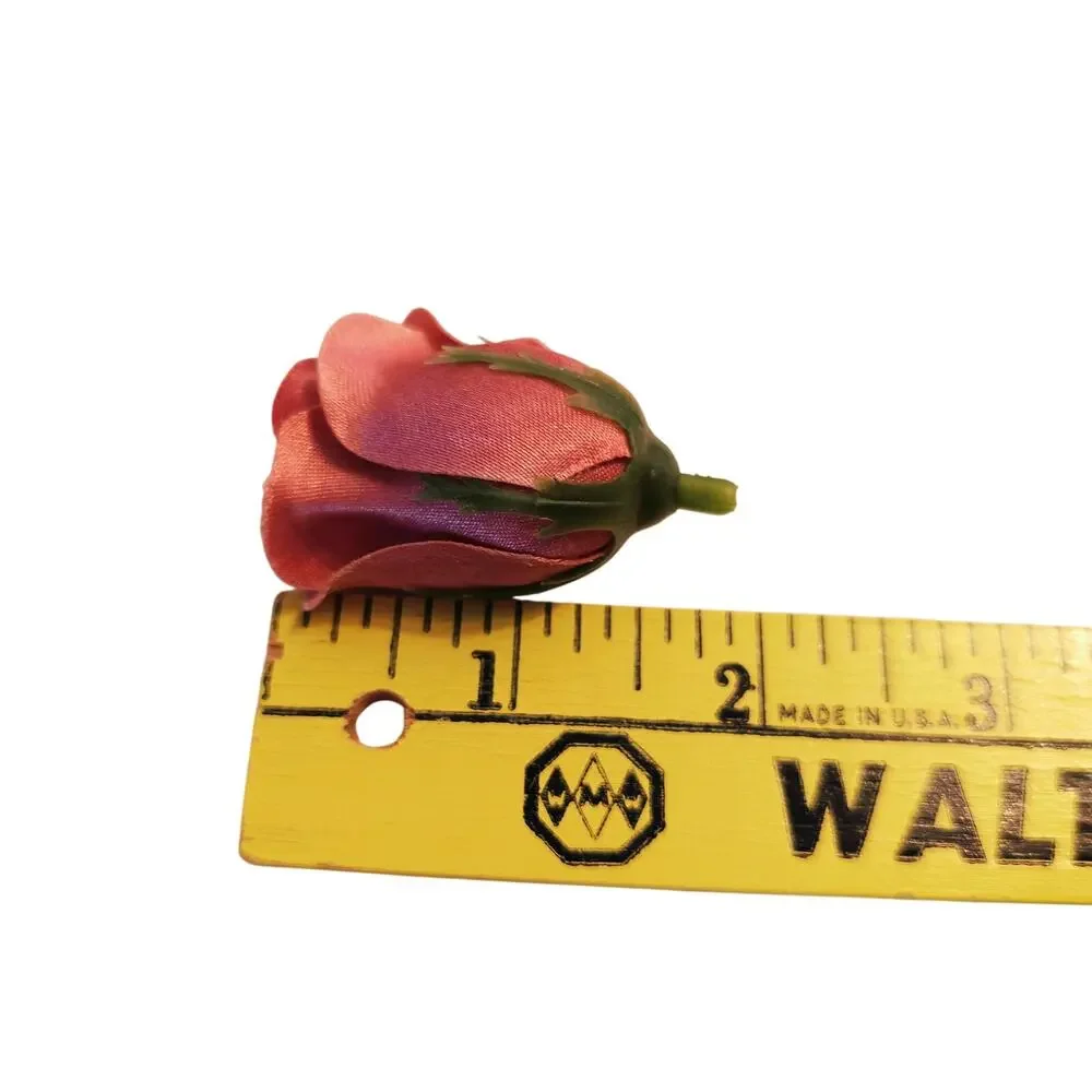 105 Mauve Pink Satin Rose Heads Lot Open Roses Buds Stemless Wedding Craft Decor